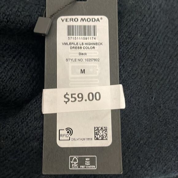 New ~ VERO MODA ~ Gorgeous ~ Long Sleeve High neck Dress Med Nordstrom ~ Soft - Picture 7 of 7